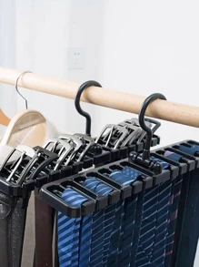 1入組多功能衣架附腰帶收納 - 黑色 - 查看 5