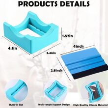 En Silicone Coupe Berceau Pour Gobelets Avec Intégré Fente , Gobelet Support Pour Artisanat Utiliser À Appliquer En Vinyle Décalcomanies Pour Gobelets , Petit Gobelet Support Porte-gobelet Avec En Feutre Bord Raclette Pour Tasses Bouteilles - Bleu azur - Voir 2