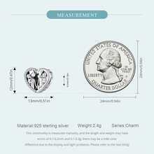 MISEFF 1 件正品 S925 纯银永恒之心家庭珠温变色吊坠适合手链项链，奢华 DIY 珠宝礼物，适合女性