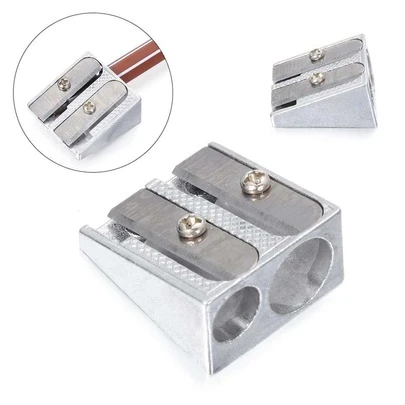 1 件金属单/双孔铅笔刀，送给女孩的礼物，也适用于普通铅笔，铅笔刀用于学校用品