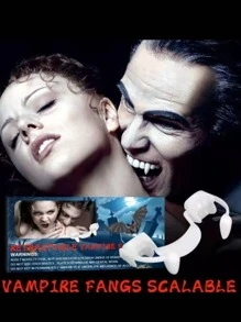 1pc Vampire Fangs, Halloween Prank Teeth With Retractable Feature Mouthguard Party Dress-up Prop - White - View 3