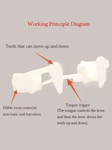 1pc Vampire Fangs, Halloween Prank Teeth With Retractable Feature Mouthguard Party Dress-up Prop - White - View 4