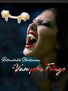 1pc Vampire Fangs, Halloween Prank Teeth With Retractable Feature Mouthguard Party Dress-up Prop - White - View 2