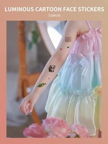 Chicos Chicas Niños Tatuajes falsos 5 luminoso de colores varios tipos dibujos animados lindo animales para con - Multicolor - Ver 2