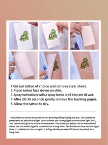 Chicos Chicas Niños Tatuajes falsos 5 luminoso de colores varios tipos dibujos animados lindo animales para con - Multicolor - Ver 7