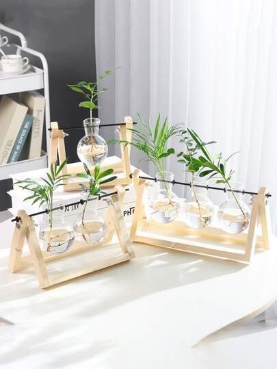 1pc Plant Design Decoration Craft, Creative Wooden Decorative Object For Home Decoration Best Gifts Birthday
