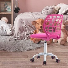 HOMEFUN Kids Desk Chair Ergonomic Swivel Armless Study Chair Cute Computer Office Bedroom Mesh Chair with Adjustable Height for Boys Girls Teens - Hồng - Xem 2
