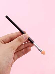 6支/套海绵眼影刷，双头设计，干湿两用，多功能海绵棒，可用于眼影晕染、美甲镜粉、化妆、眉刷、眼影刷、螺旋刷等。 - 黑色 - 查看 4