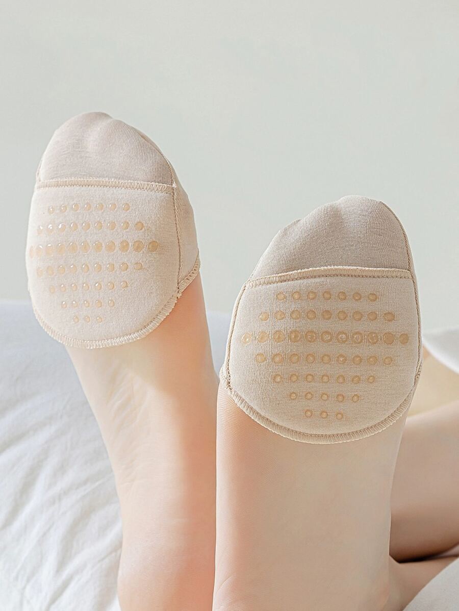 Tất nửa bàn chân chống trượt cho nữ có miếng lót silicon - Miếng lót chân trong suốt vô hình cho dép xăng đan mùa hè, giày nữ, giày thể thao nam, giày mùa đông