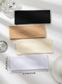 1/4条装时尚布艺发带，适合女性日常佩戴，多功能，可作健身头带、头巾、吸汗带，秋冬季女士发饰，适合度假装扮，优雅围巾，柔软头巾 - 彩色 - 查看 4