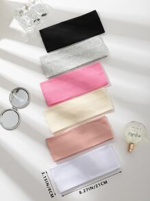 6件套女士多色布艺时尚多功能头巾，适合日常休闲、健身、发带、头巾、吸汗带，秋冬季女士度假必备发饰，优雅围巾，柔软头巾 - 彩色 - 查看 4