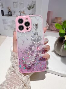 Coque De Téléphone Portable À Fleur Avec Dragonne