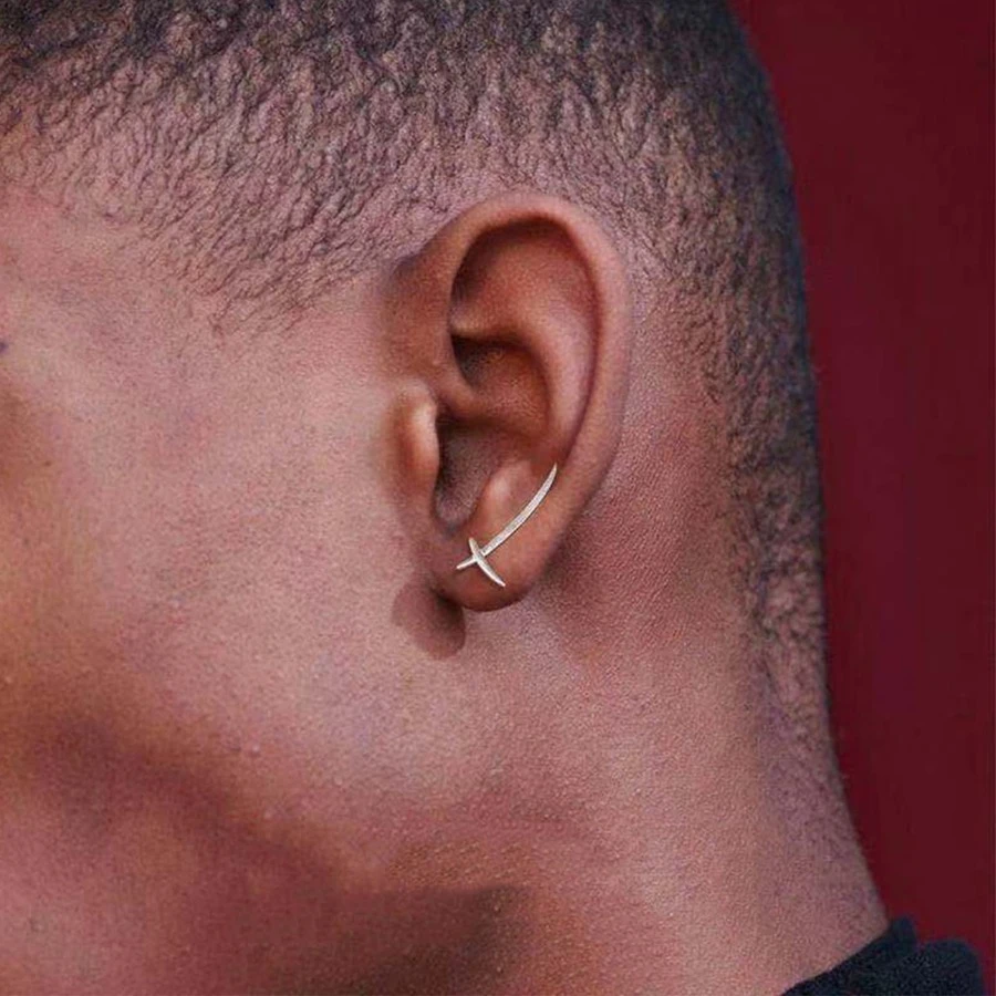 1pair European And American Unisex Earrings, Geometric Lines Stud Earrings For Women