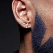 1pair European And American Unisex Earrings, Geometric Lines Stud Earrings For Women