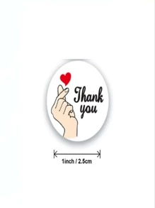 500张/卷 1英寸 红色心形感谢贴纸，适用于礼品包装、信封封口、小型企业办公用品、DIY 装饰、婚礼装饰 - 白色 - 查看 2