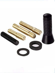 新款碳纖維螺絲金屬短短粗的天綫汽車造型屋頂天綫增強型信號適用於車配件 - 黑色 - 查看 3