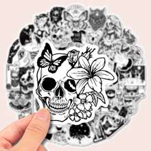 50入組哥特式魔術塗鴉貼紙適用於裝飾手機,手提電腦,手提箱和筆記本 - 杏色 - 查看 2