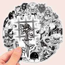 50入組哥特式魔術塗鴉貼紙適用於裝飾手機,手提電腦,手提箱和筆記本 - 杏色 - 查看 4