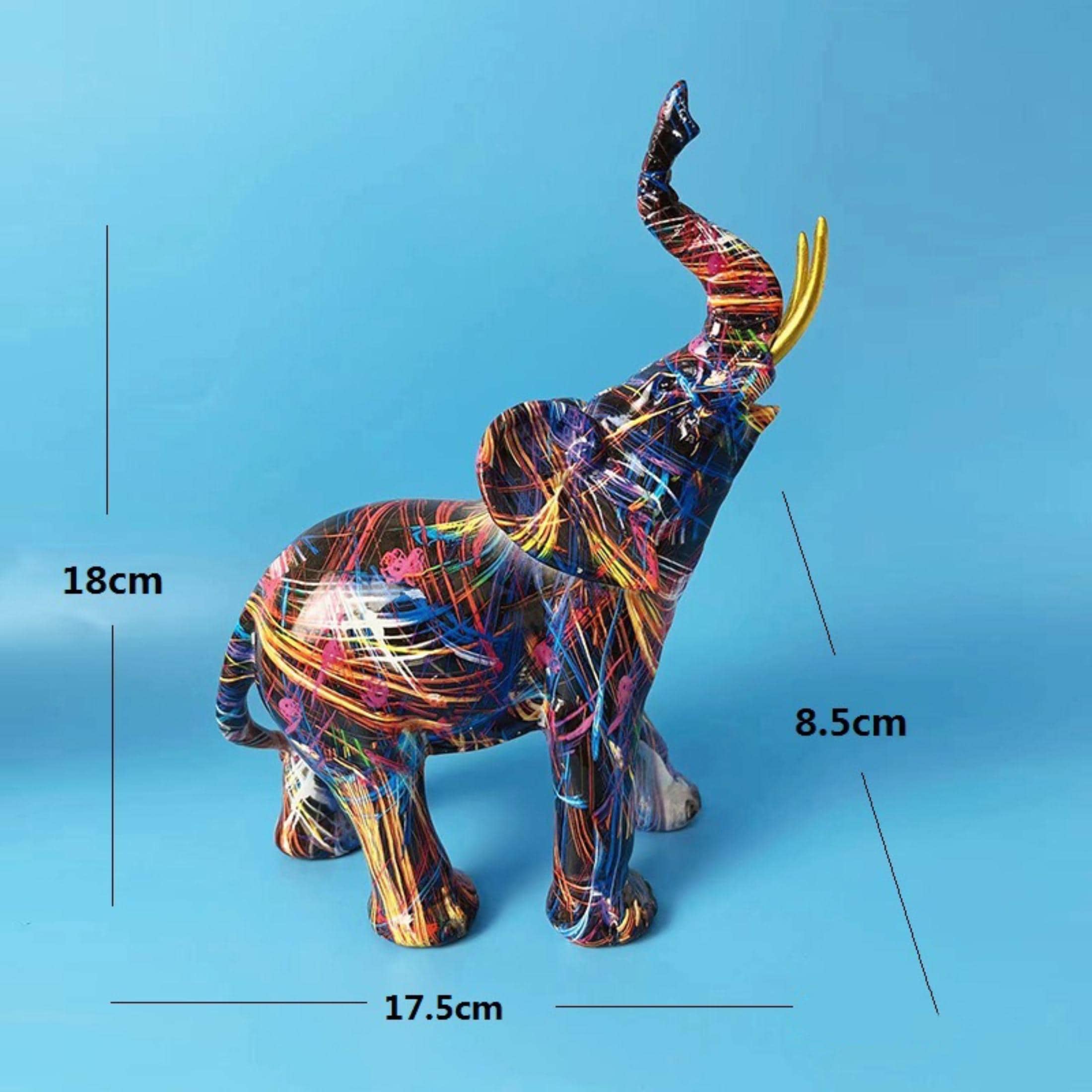 Colorful Resin Elephant Ornament, Modern Style For Home Living Room Entrance Table Decoration