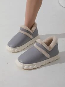 Zapatillas de mujeres con suave textura , diseñado para otoño con invierno casa usar , impermeable con adecuado para exterior desgaste - Gris - Ver 2