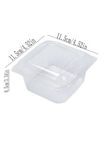 Caja de pastel vasca de 5 piezas, caja de pastelería transparente de 4 pulgadas, caja de embalaje para llevar para fruta, pastel, postre y horneado - transparente - Ver 5