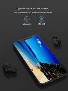 Auricular inalámbrico unicolor prueba de sudor - Negro - Ver 4