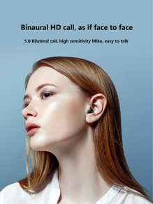 Auricular inalámbrico unicolor prueba de sudor - Negro - Ver 3