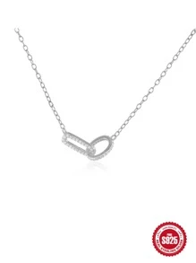 1 pieza Collar de plata 925 con  entrelazado. Collar de plata para mujeres, decoración única.