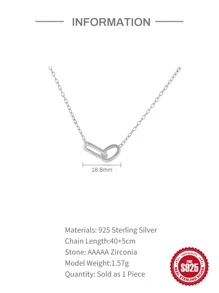 1 pieza Collar de plata 925 con  entrelazado. Collar de plata para mujeres, decoración única.