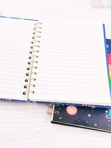 1pc Cute Rocket Pattern Soft Notebook With Toy, Paper Simple Notebook For School & Office - Multicolor - View 6