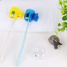 黃色牙刷頭套牙刷保護帽便攜式塑膠牙刷架適合家庭、旅行、露營、浴室、學校、商務