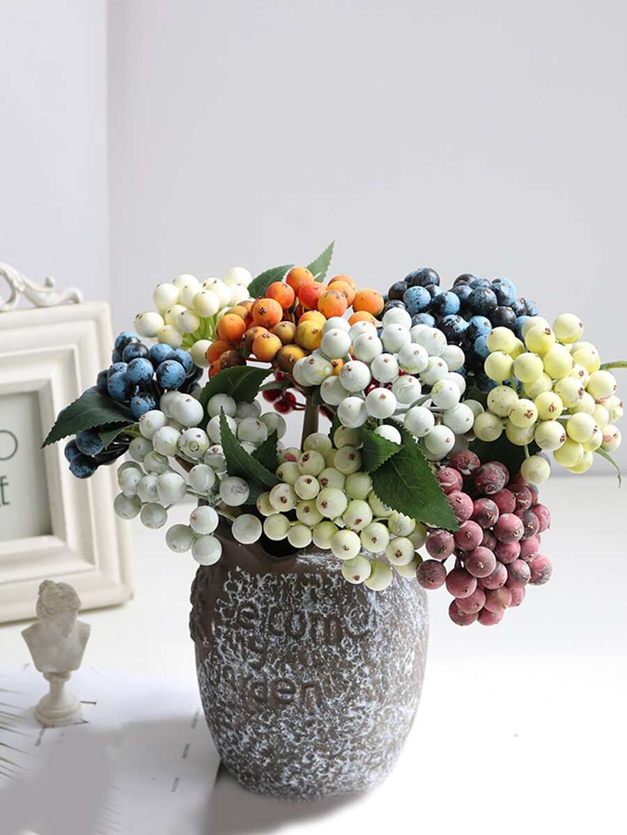 1Pcs Mini Artificial Berries Flower Christmas Fruit Fake Berry And