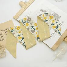 1pc Women's Hairband With Luxury Silk Ribbon, For Tying Hair And Decorating Bags With Silk Scarf - Yellow - View 3