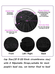 14 Inch Người châu Phi Uốn tóc Biến đổi dần Vàng Sợi tổng hợp Chất xơ Tóc giả Tóc mái , Không có keo Cần thiết , Thích hợp Đối với Mặc hàng ngày - màu nâu - Xem 6