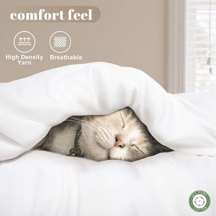 100% Egyptian Cotton 1200 Thread Count Sheets Set King Size,Bed Sheet 4 Piece Sets,16 inches Deep Pocket,All Season,Bedding Super Soft Comforterble Breathable - 白色的 - 查看 5