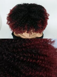 14 Inch Người châu Phi Uốn tóc Sợi tổng hợp Tóc Tóc giả Biến đổi dần Vàng Màu sắc Tóc giả Tóc mái , Không có keo Cần thiết Với Tinh tế bao bì Đối với Mặc hàng ngày Của - Màu Đỏ Sâu - Xem 4