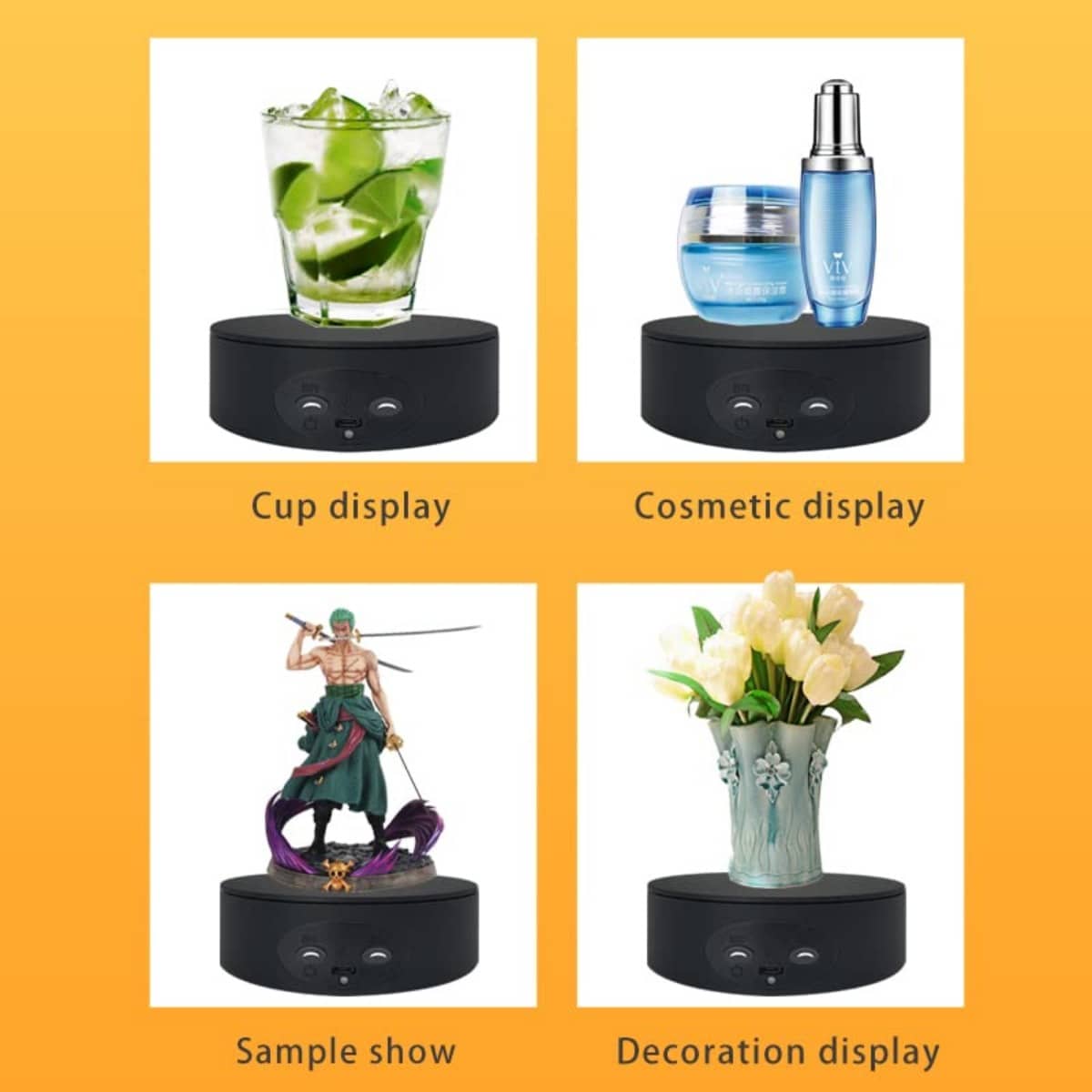Rotating Display Stand,5.2" 4.4lb Load Cup Display Stand Turner for Tumblers, Spinning Display