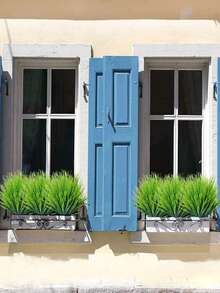 4 Césped artificial ramo jardín plantas casa balcón colgante Cesta falso hoja boda flores exterior Ollas verdor decoraciones Plantador adorno - Verde - Ver 5