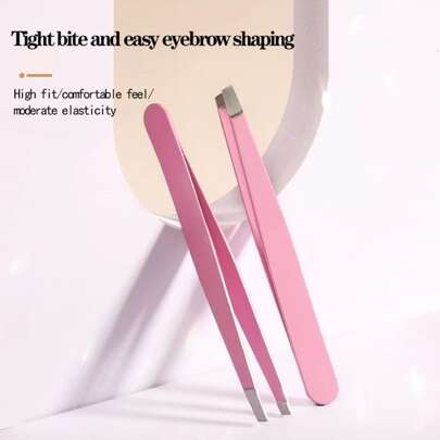 1 pièce Pince À Sourcils Rose En Acier Inoxydable Pour Plumer Cheveux , Barbe , Cils Et Sourcils