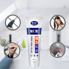 Adhesivo poderoso pegamento para azulejo de cerámica , cuarto de baño , de vidrio , de metal estante , impermeable - Blanco - Ver 2