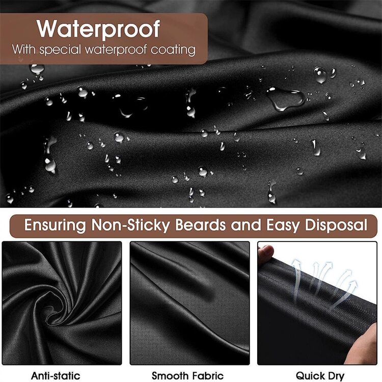 יחידה 1 שחור זקן מוצץ זקן סינרים , זקן לוכד שיער לגברים גילוח & חיתוך לגברים - שחור - ראה 4