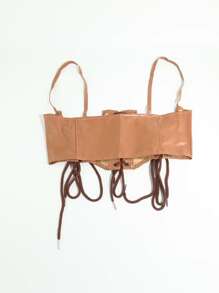 Lace Up Harness Belt - Camel - View 3