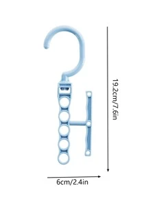 1 pieza multifuncional nueve hoyos Percha , Organizador de guardarropa Tendedero - Azul - Ver 3
