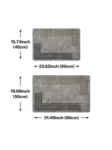 1 pièce Motif Géométrique Tapis De Plancher , Simple Moderne Style En Polyester Fibre & Terre rectangle Design Multifonctionnel Absorption De L'Eau Tapis Antidérapant Adapté Pour Salle De Bain , Entrée , Salon , Cuisine , Toilette , Couloir , Table De Toilette , Chevet , Imprimé Tapis De Plancher