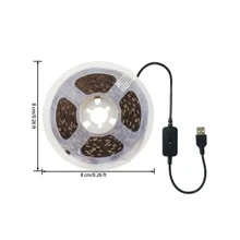 直流 5v USB 供電 30 Led 燈帶運動感應器和手波控制，暖白光適合電視/廚房/櫥櫃裝飾 - 黑色 - 查看 9