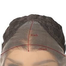 前蕾絲假髮棕色的直發假髮高清薄透蕾絲人造假髮耐熱纖維頭髮150%密度膠水適合女士帶嬰兒毛24英寸 - 棕色 - 查看 8