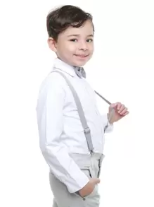 Roupa Social Juvenil Masculino Pagem casamento Premium Confort 1 ao 16 - Cinza Claro - Visão 6