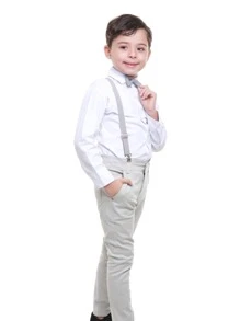 Roupa Social Juvenil Masculino Pagem casamento Premium Confort 1 ao 16 - Cinza Claro - Visão 8