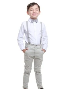 Roupa Social Juvenil Masculino Pagem casamento Premium Confort 1 ao 16 - Cinza Claro - Visão 2