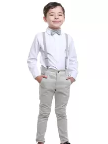 Roupa Social Juvenil Masculino Pagem casamento Premium Confort 1 ao 16 - Cinza Claro - Visão 4